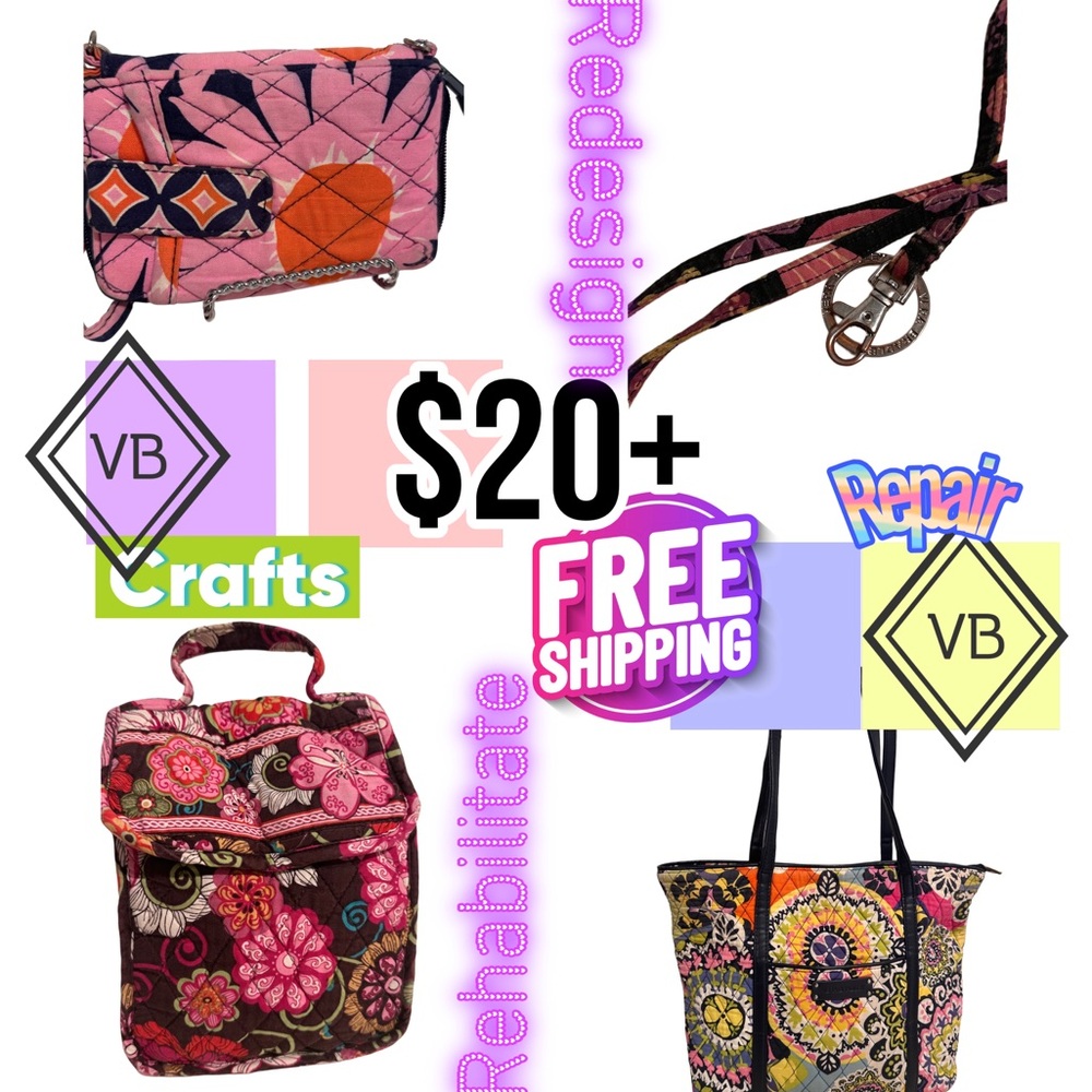 Vera Bradley Bundle Lot (4) Good & Fair Fun Mix for Collectors & Artsy Crafters